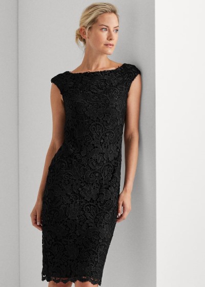 Women's Ralph Lauren Lace Cap-Sleeve Dresses | 452681KWU